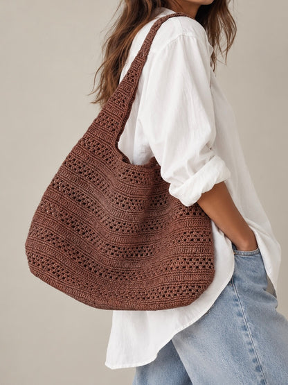 BODO - Braune Raffia Tragetasche für den Herbst