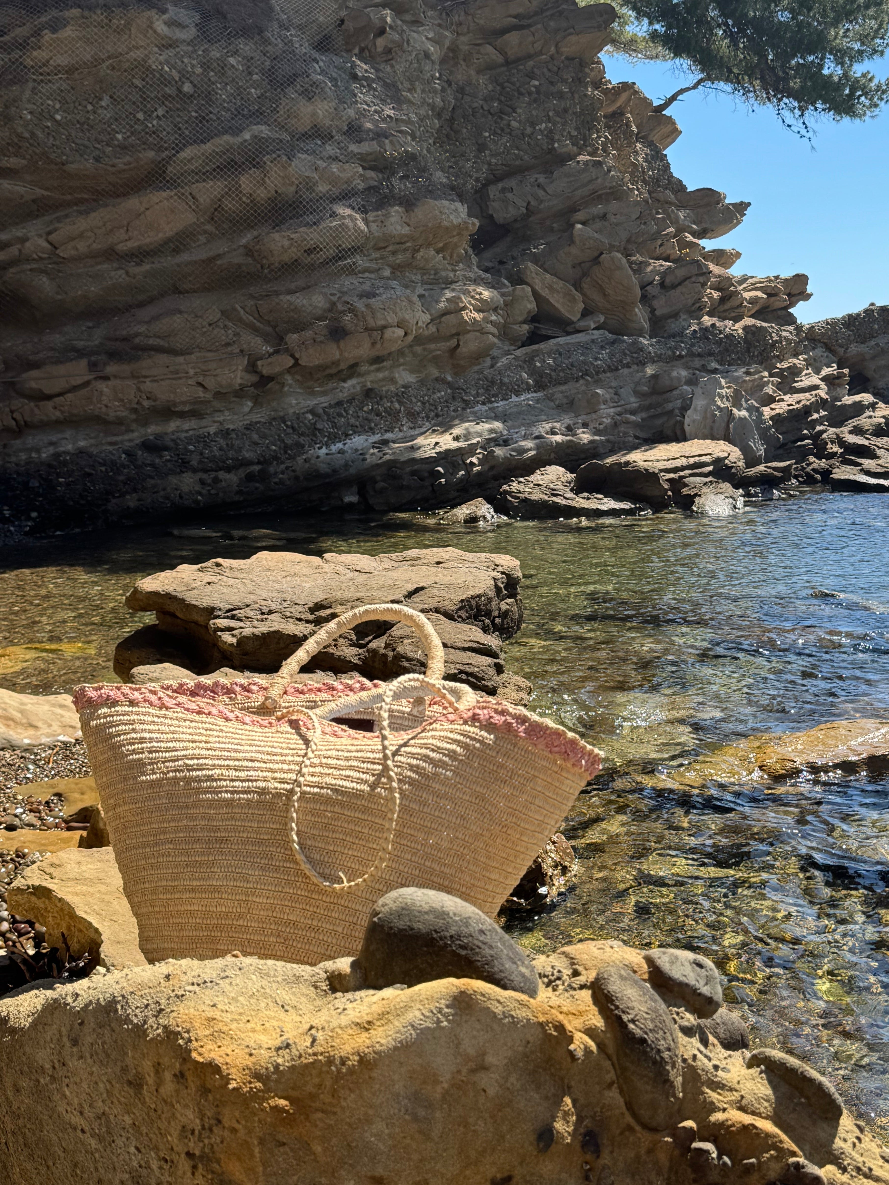 Strandtasche aus Raffia