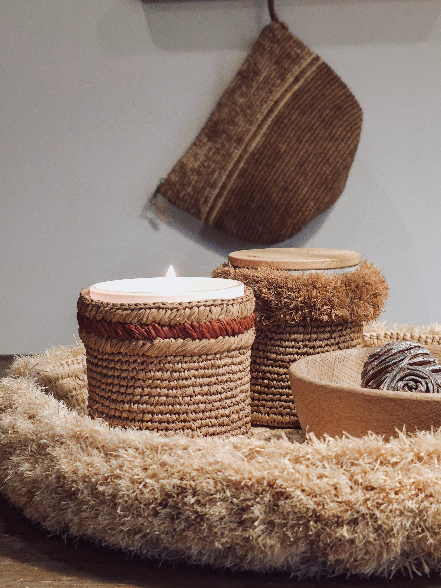#raffia#Duftkerzen IKIALA x Du Calme - IKIALAtag1#Dekokorbduftkerzen