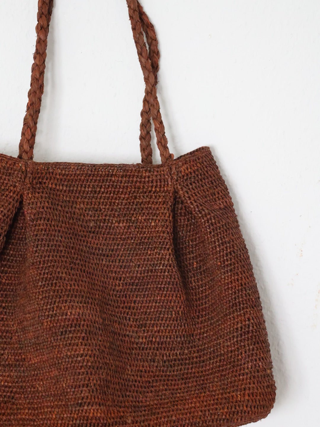 raffiaMBOLA - Mittelgroße Raffia Tasche gefuttert, mit Reißverschluss - IKIALAtag1ecofashionHandtasche